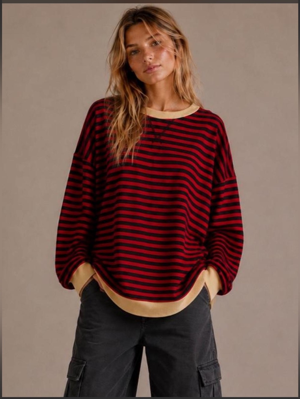 We The Free Classic Striped Oversized Crewneck - Picture 6 of 12